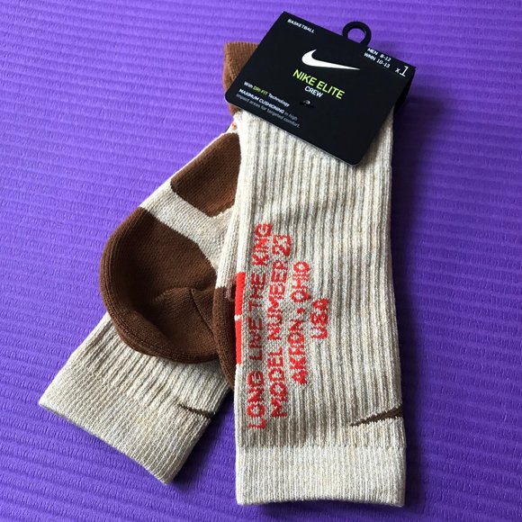 One Pair Nike Basketball Elite Crew Lebron Socks - Picture 6 of 8